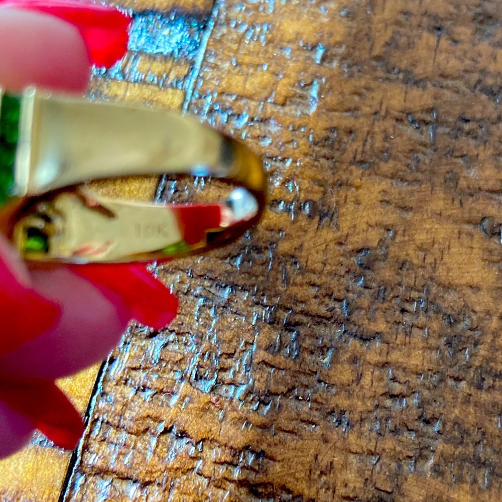 10kt Solid Gold Chrome Diopside Ring - image 1